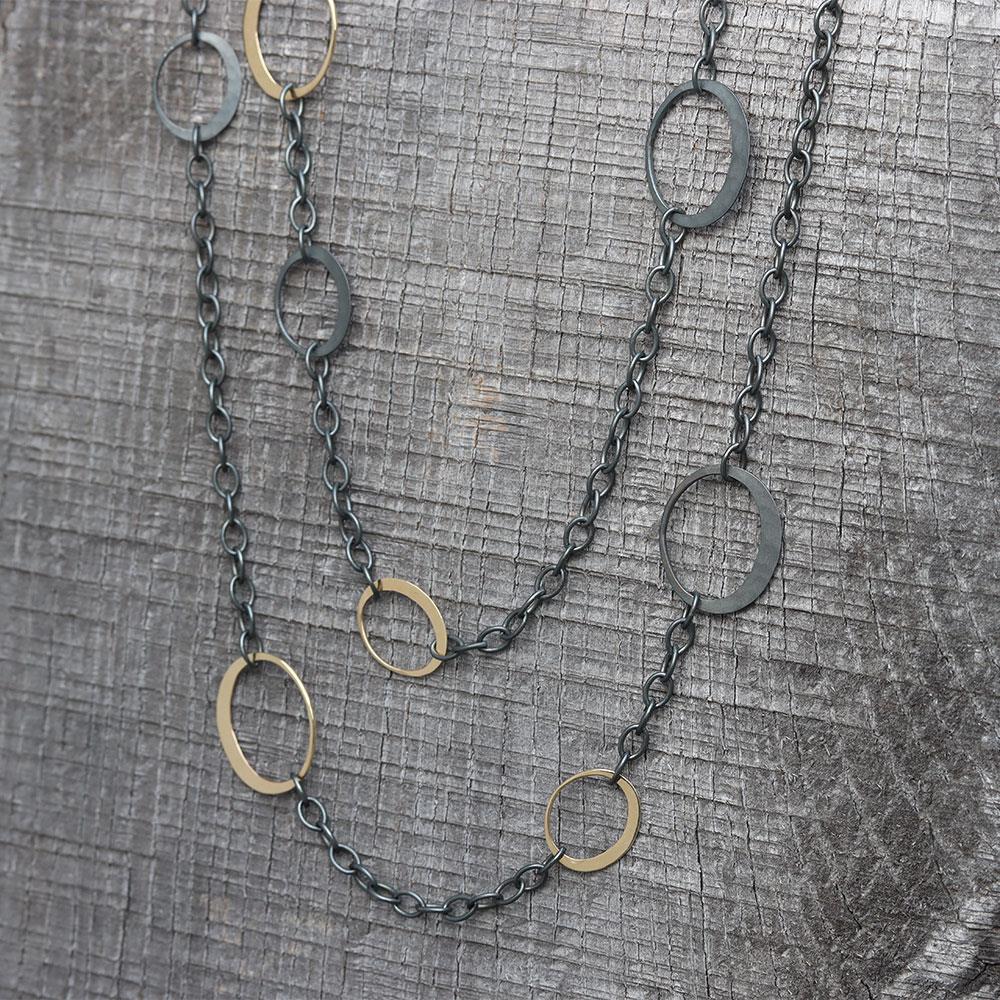 Toby Pomeroy Petite Eclipse Chain Necklace in Two-Tone