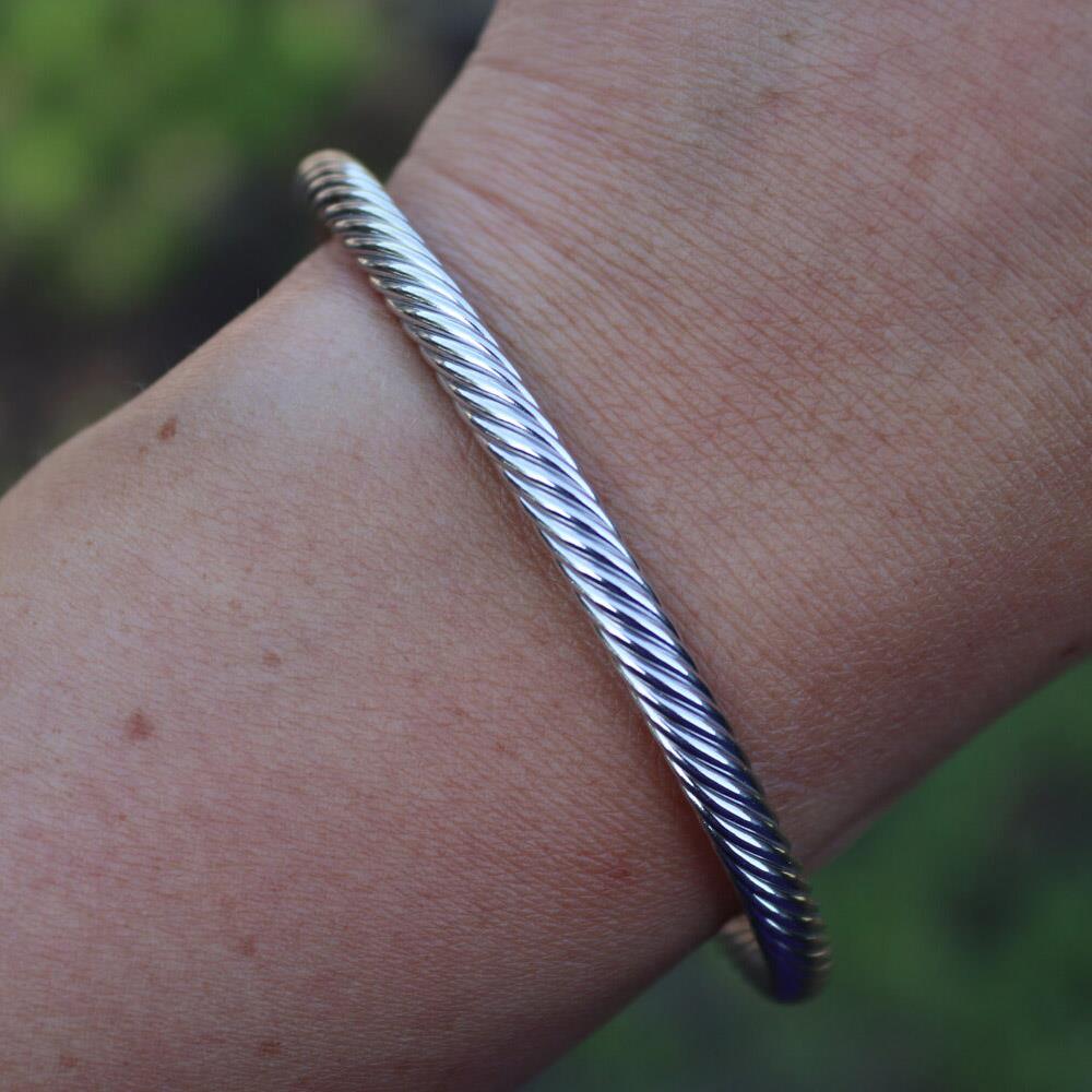 Twisted Cuff Bracelet in Sterling Silver