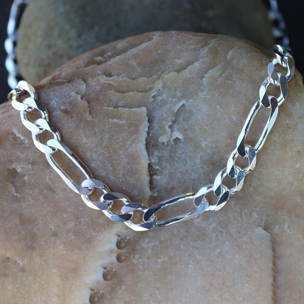 Figaro Chain 7.5mm in Sterling Silver - 22"
