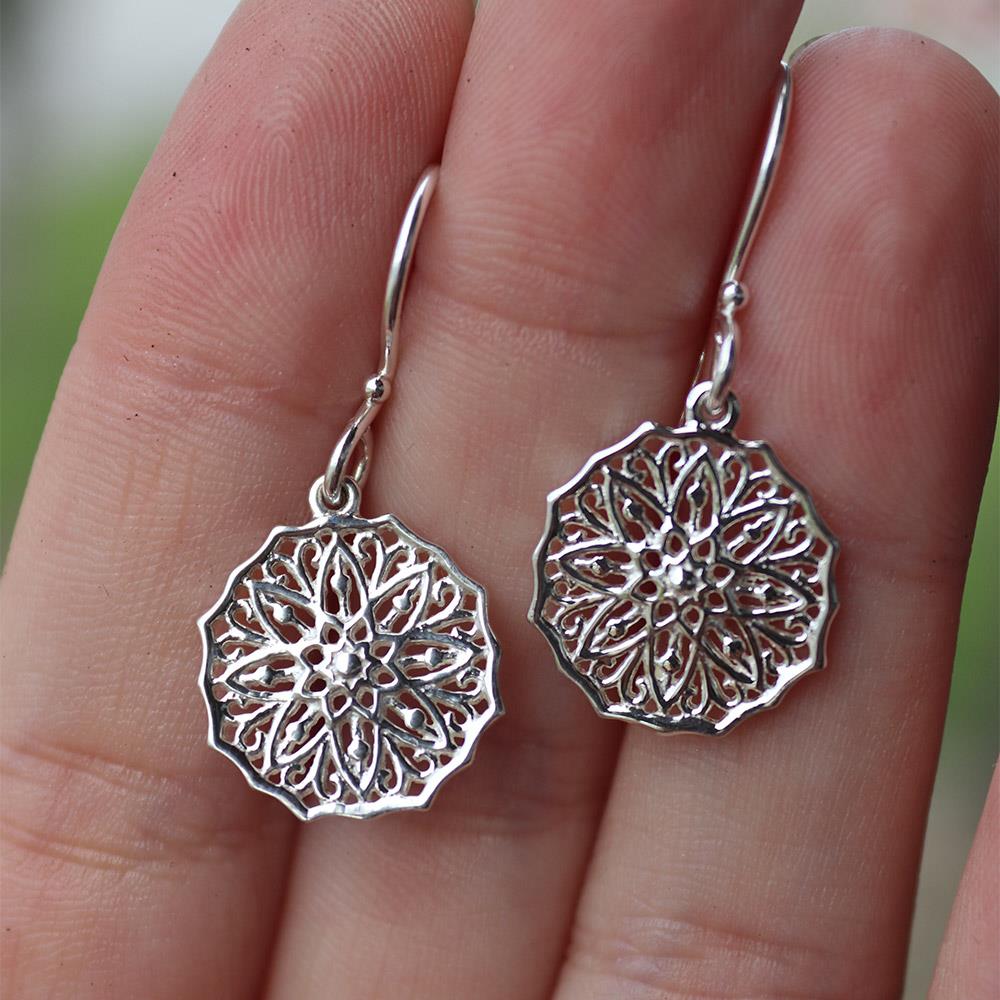 Southern Gates Morning Glory Earrings in Sterling Silver