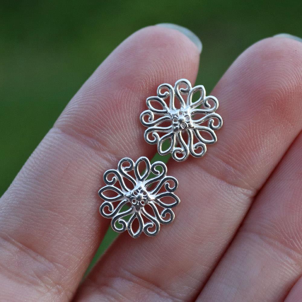 Southern Gates Periwinkle Post Earrings in Sterling Silver