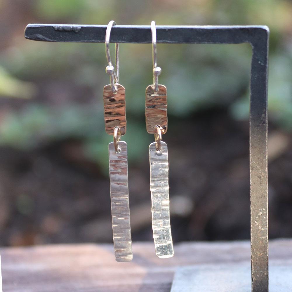 Peter James Dangling Reflections Earrings in Two Tone