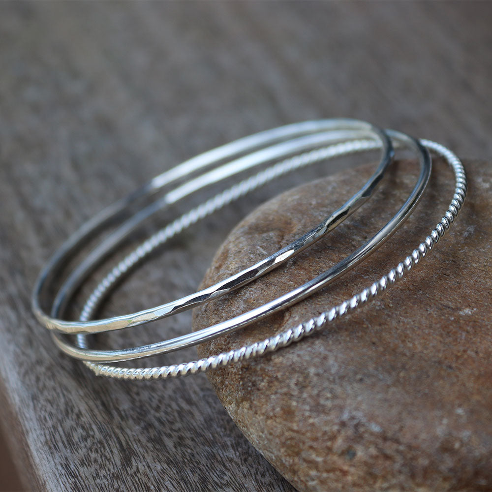 Smooth, Hammered, or Twisted: Thicker Stack Bangle BNGL12