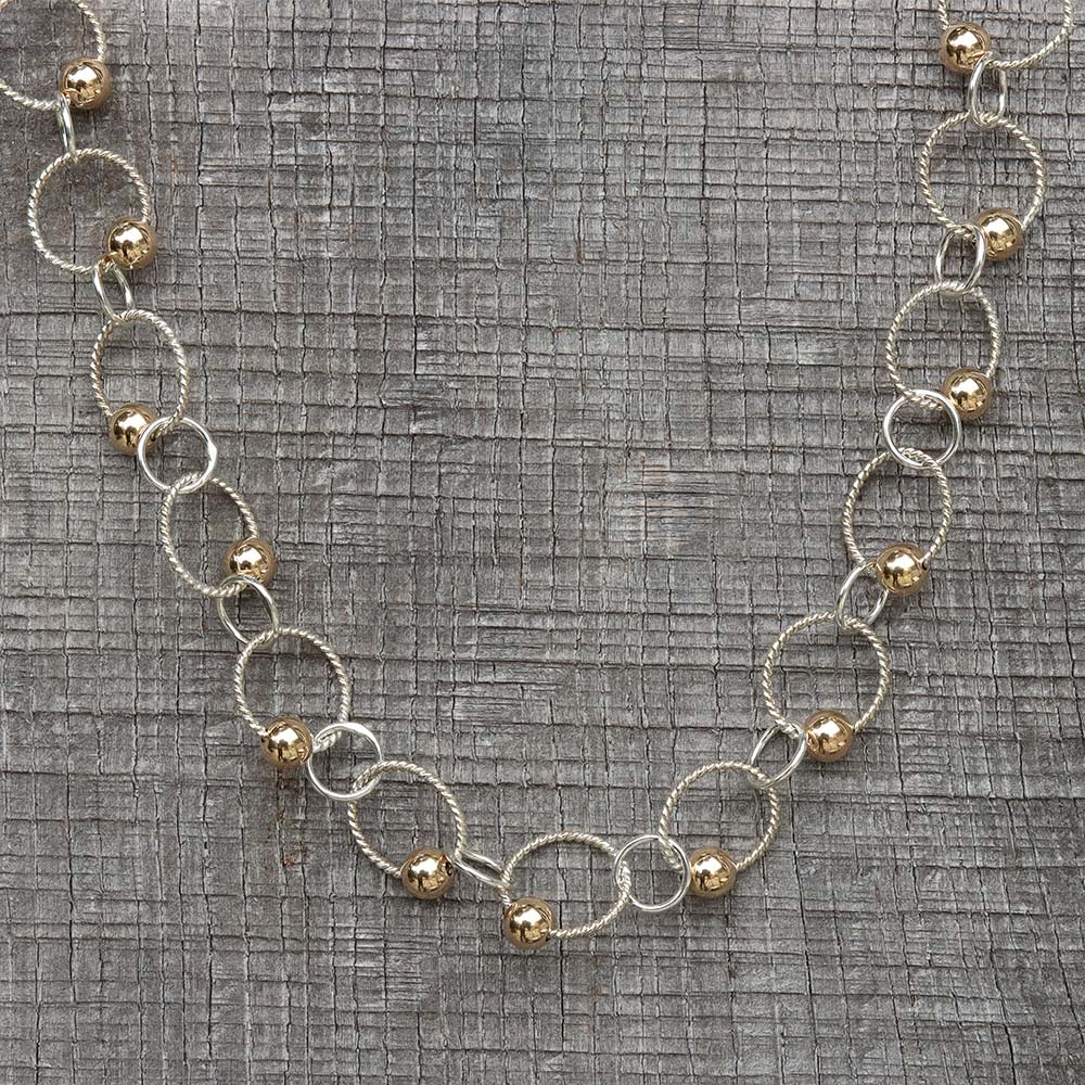 Medium Twist and Small Smooth Link Necklace N286