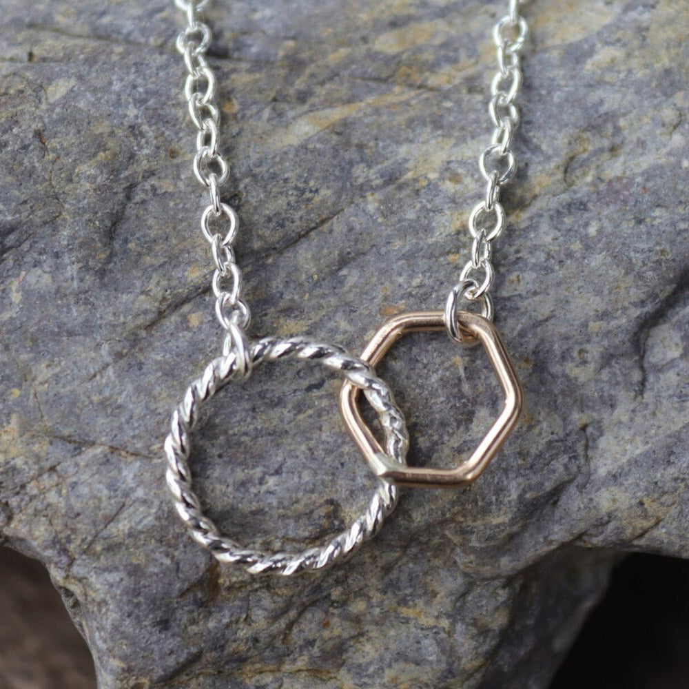 Hexagon Links of Love Necklace