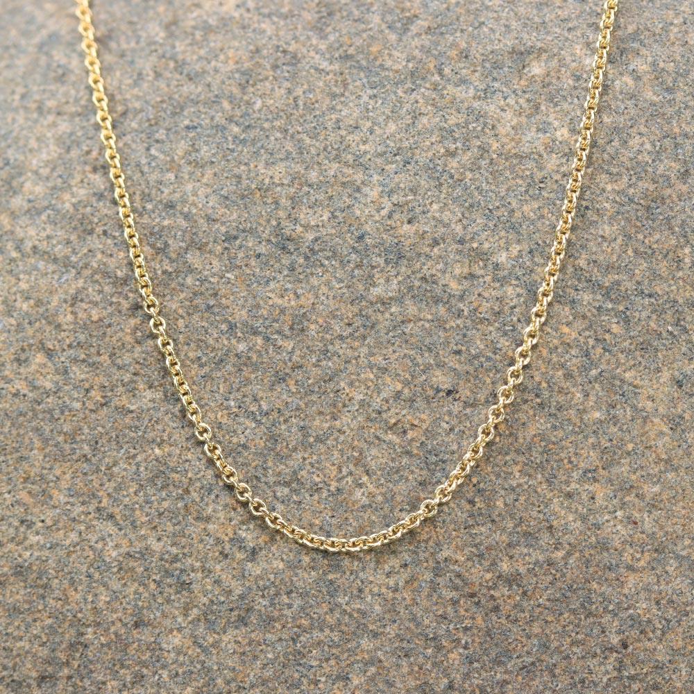 Cable Chain 0.9mm in 14k Yellow Gold - 16-18"