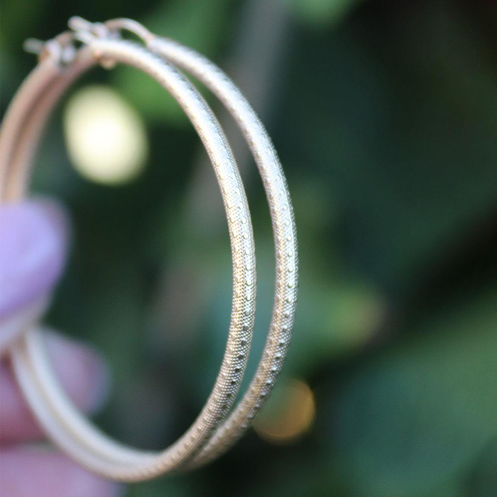 Large Textured Hoop Earrings in Gold Filled